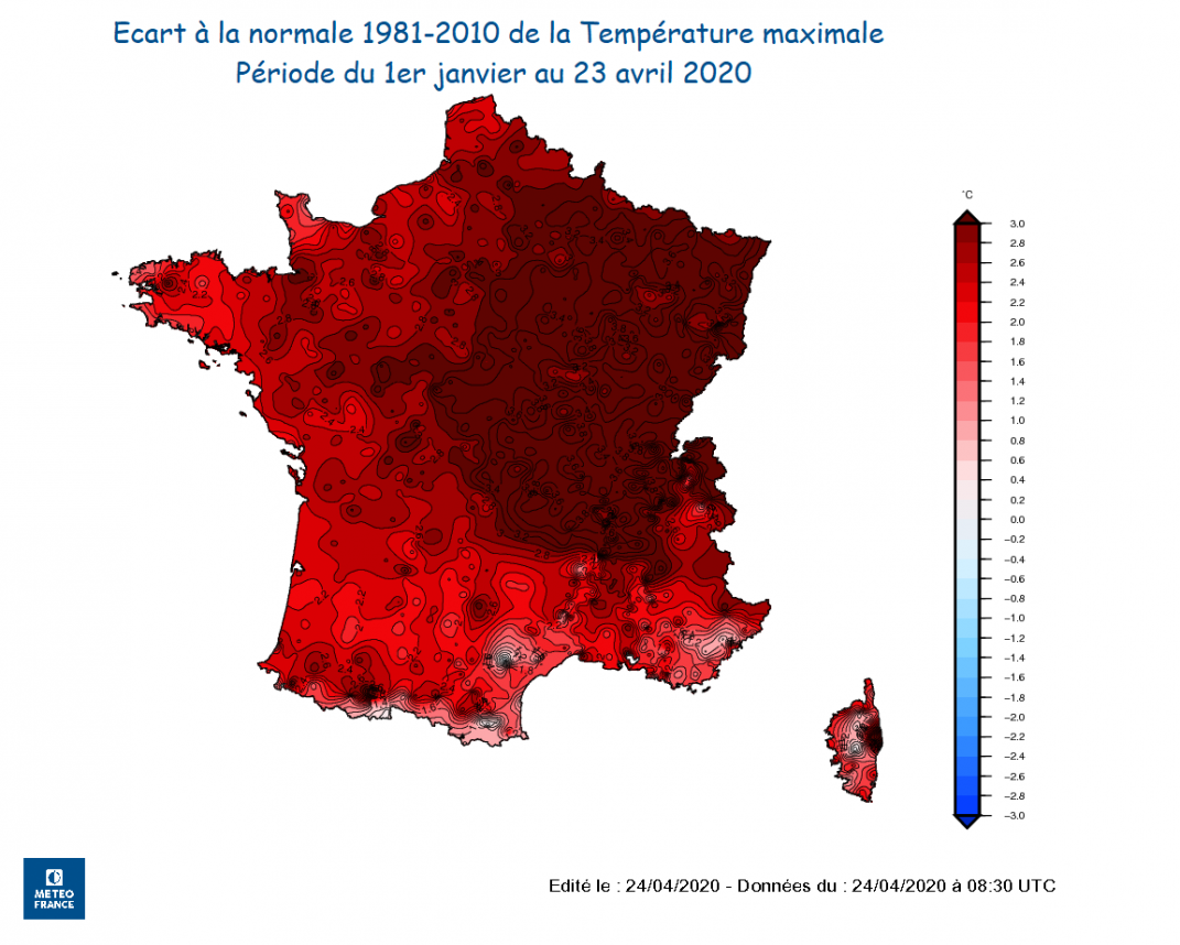 temperature difference january - april 2020