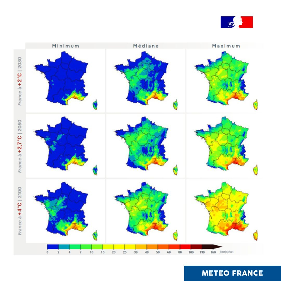 Évolution du nombre annuel de jours de risque élevé de feux 
